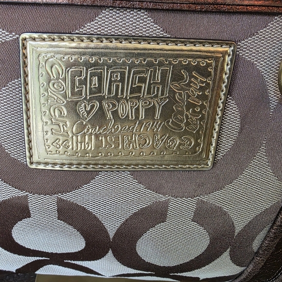 Coach Y2K Poppy Op Art Glam Tote In Metallic Bronze - Picture 5 of 16